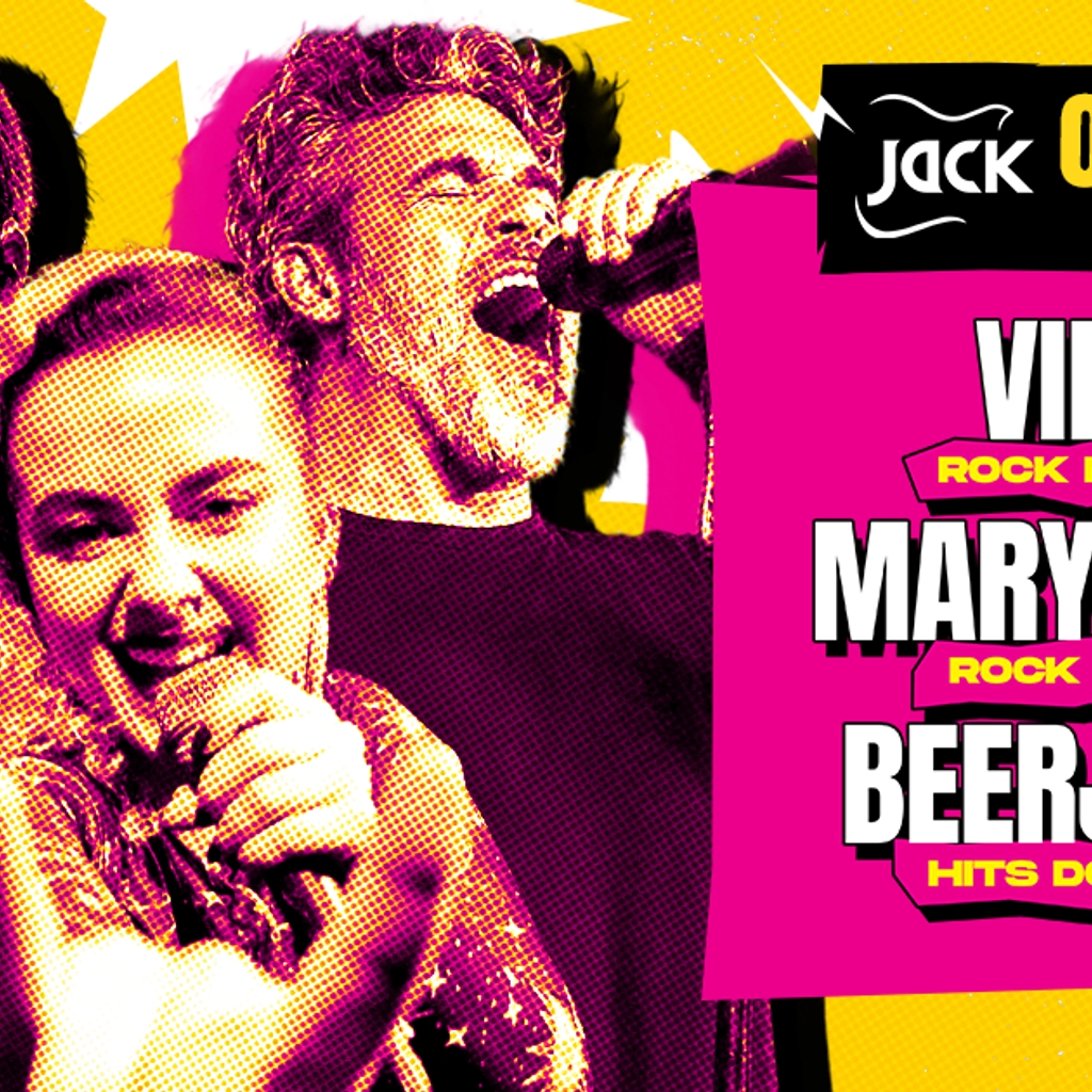 SÁBADO JACK! VINIL (ROCK N' HITS) + MARY POPS (ROCK & POP) + BEERJUICE (HITS DO ROCK)